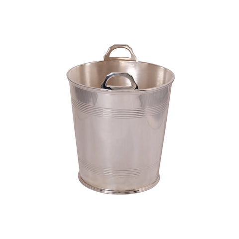 Vintage Champagne Bucket with Double Ribbed Bands and Tab Handles