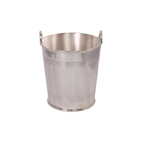 Vintage Champagne Bucket with Double Ribbed Bands and Tab Handles