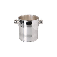 Vintage 4.75" Ice Bucket with Engine-Turned Bands and Ball Handles