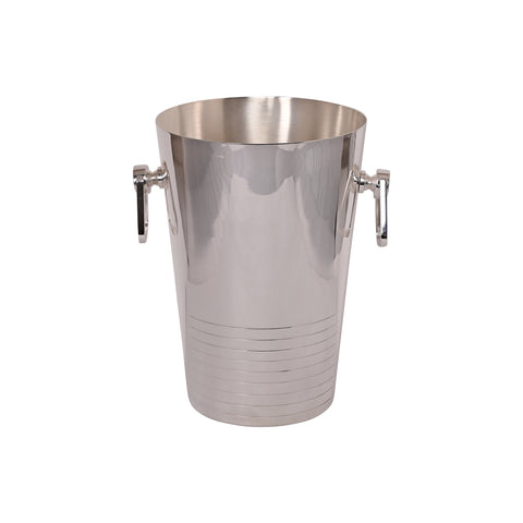 Vintage Champagne Bucket with Geometric Ring Handles