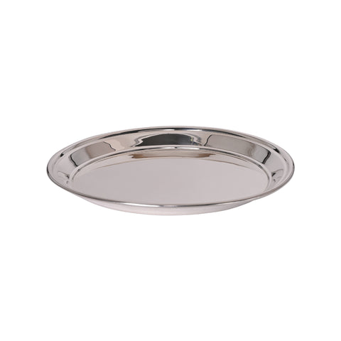 Vintage Round Tray with Angular Rims