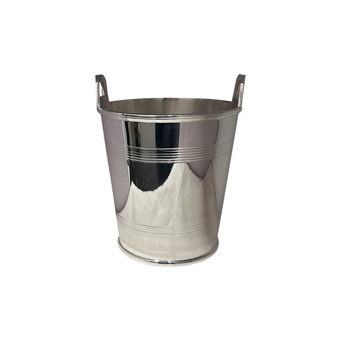 Vintage 7.5" Champagne Bucket with Tab Handles and Ribbed Bands