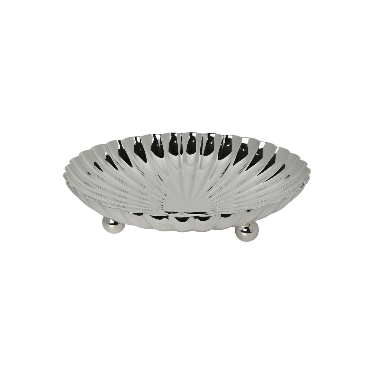 Vintage 10.5" Large Fluted Bowl with Ball Feet