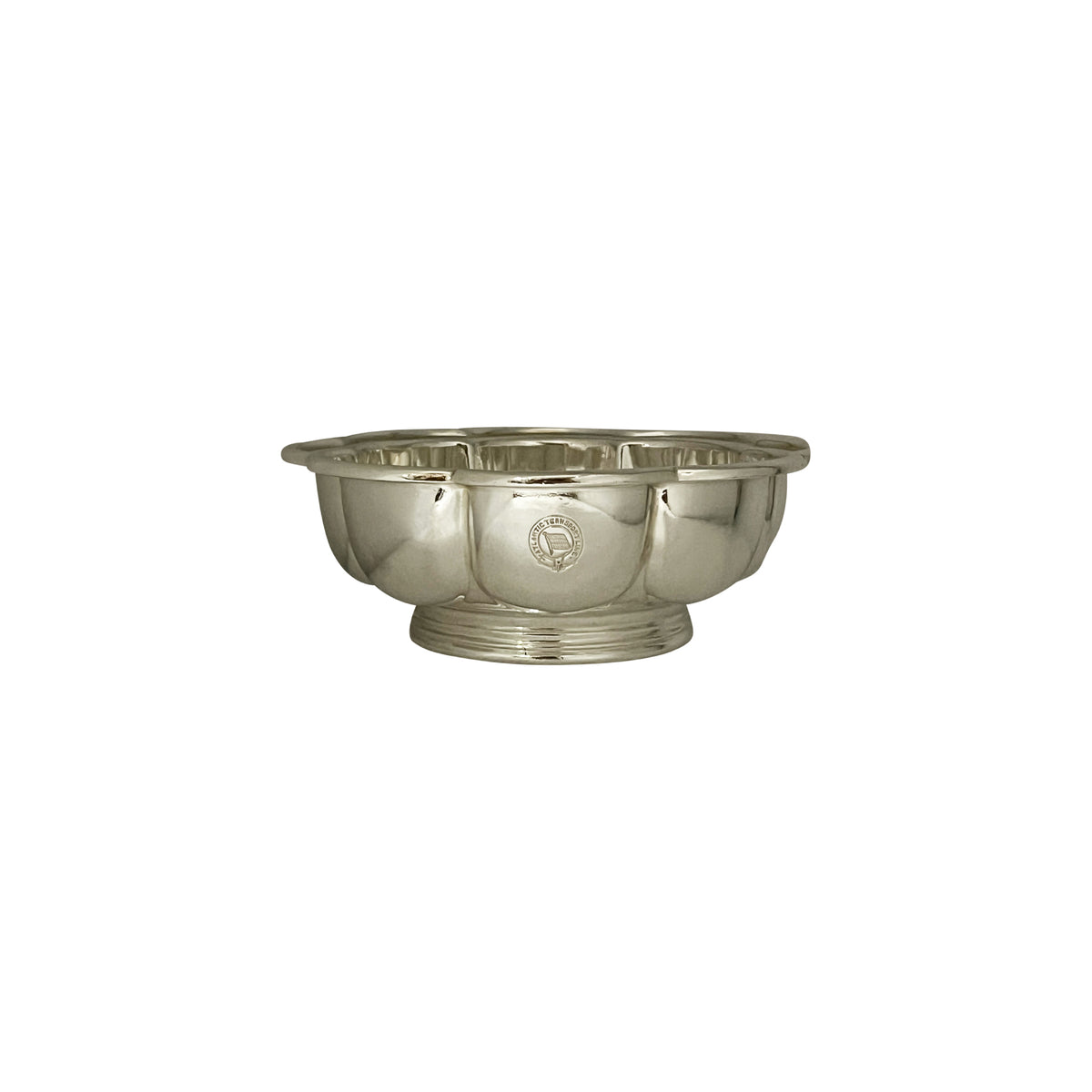 Vintage 6" Scalloped Bowl with Flag Badge and Ribbed Base