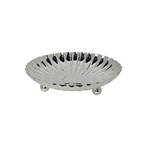 Vintage 10.5" Large Fluted Bowl with Ball Feet