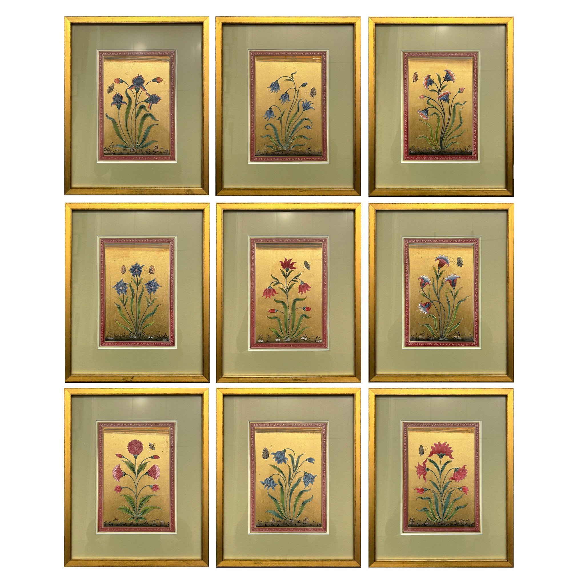 Hand-Painted Contemporary Indian Botanical Paintings