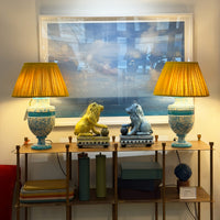Jean Roger Medium Mazarin Lamp in Heaven Glaze with Chinese Blue Bands
