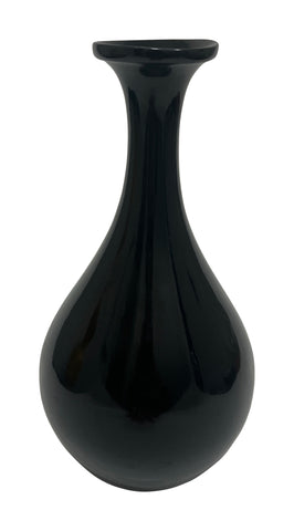 Vintage Glass Vase in Black