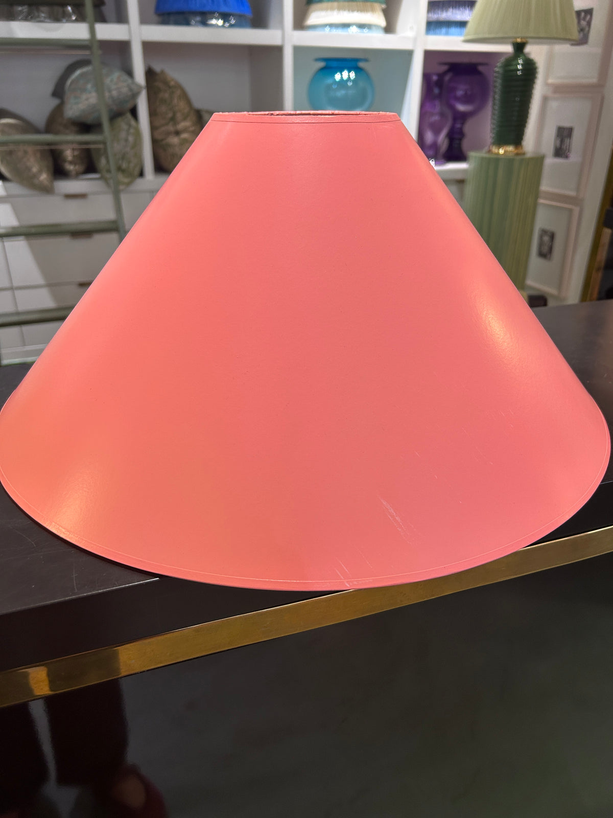 Color Field Lampshade in Coral | Scratches on Side