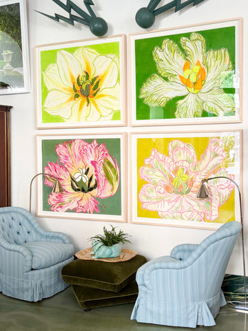 Christian Brechneff, Tulip Pastel on Chartreuse