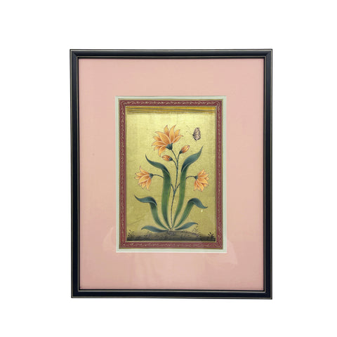 Hand-Painted Contemporary Indian Botanical Painting