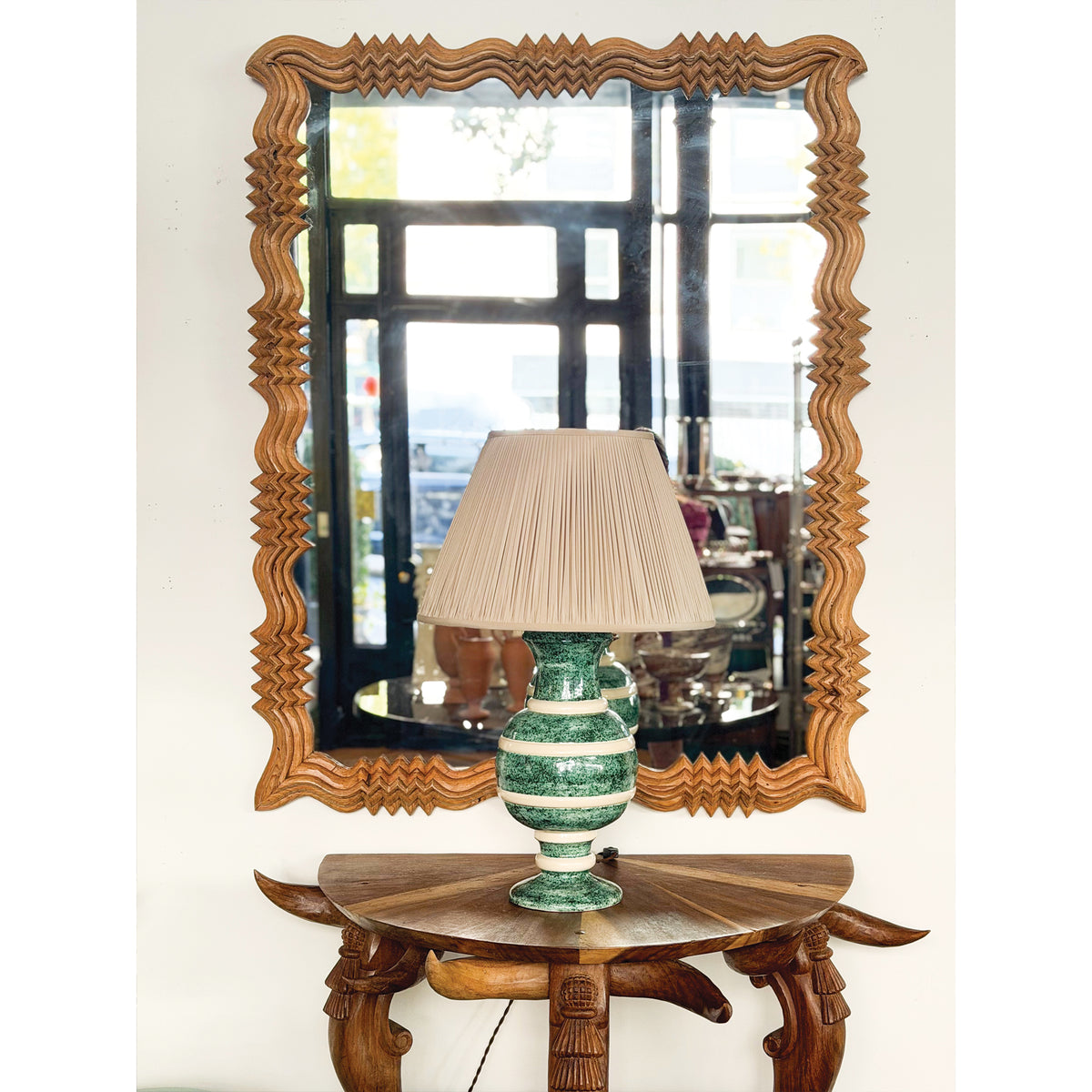 Jean Roger Renaissance Lamp in African Jasper with Ivory Bands