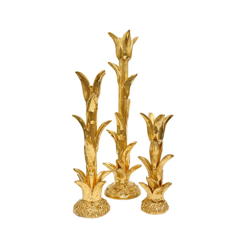 Jean Roger Tulip Candlestick in Gold