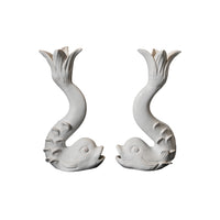 Jean Roger Dolphin Candlestick in Matte White