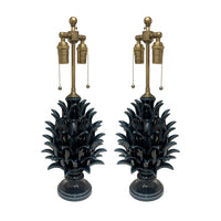 Jean Roger Medium Flame Finial Lamp in Navy