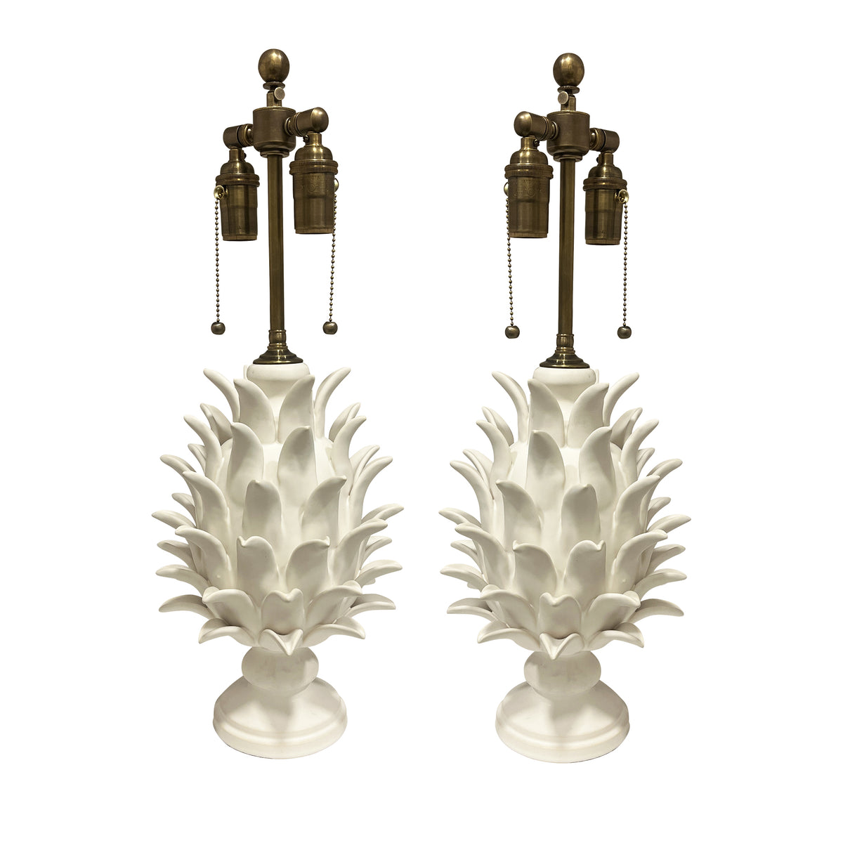 Jean Roger Medium Flame Finial Lamp in Matte White