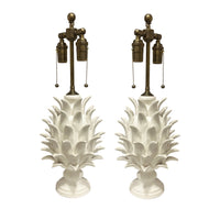 Jean Roger Medium Flame Finial Lamp in Matte White