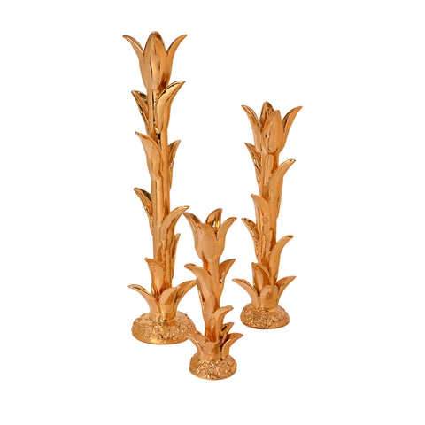 Jean Roger Tulip Candlestick in Gold