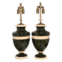 Jean Roger Large Mazarin Lamp in Salamander Glaze with Ivory Bands