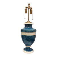 Jean Roger Large Mazarin Lamp in Nereids Glaze with Ivory Bands