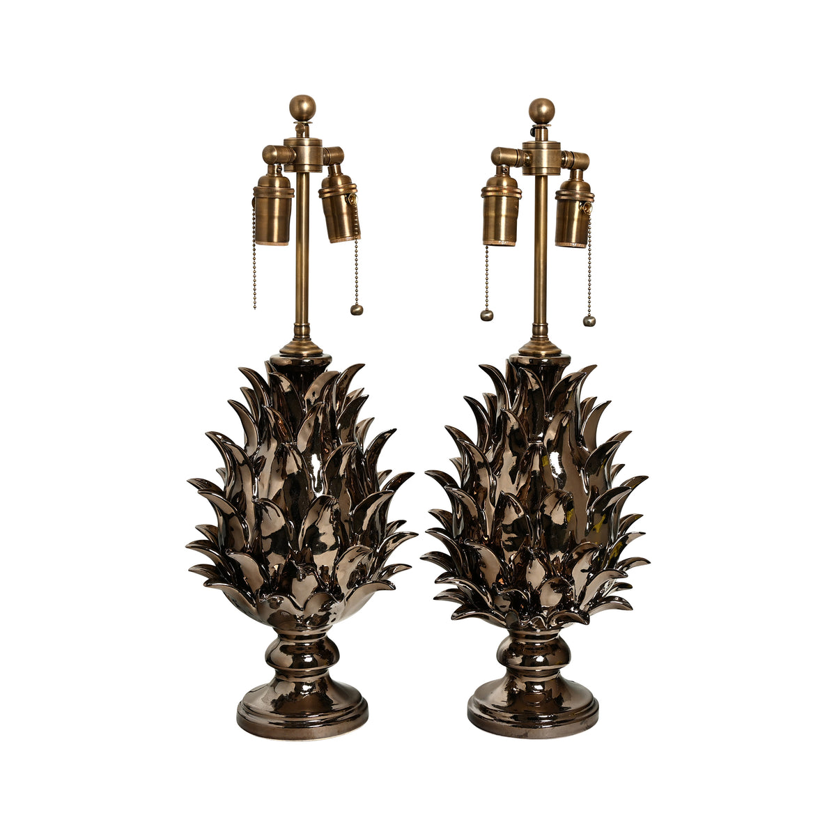 Jean Roger Medium Flame Finial Lamp in Platinum