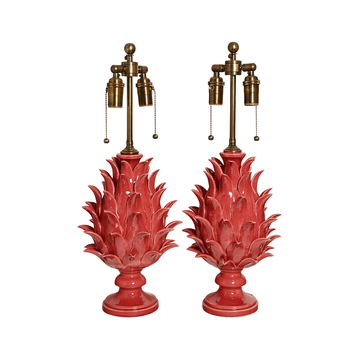 Jean Roger Medium Flame Finial Lamp in Rose