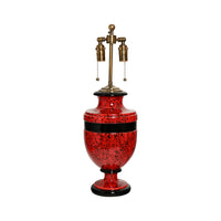 Jean Roger Medium Mazarin Lamp in Ladybug Glaze with Black Bands