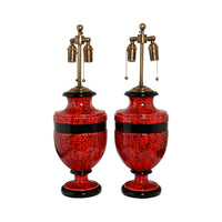 Jean Roger Medium Mazarin Lamp in Ladybug Glaze with Black Bands