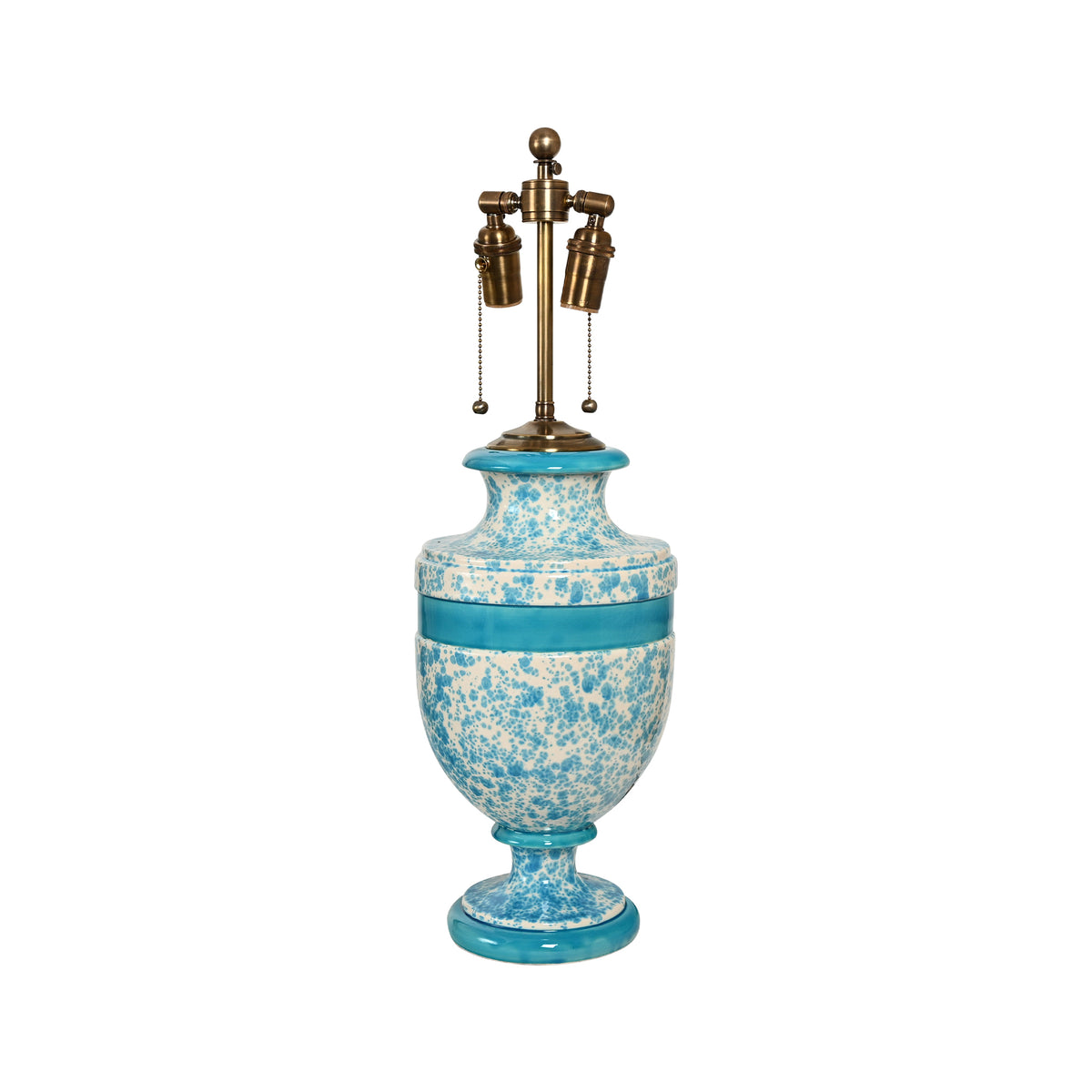 Jean Roger Medium Mazarin Lamp in Heaven Glaze with Chinese Blue Bands