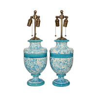 Jean Roger Medium Mazarin Lamp in Heaven Glaze with Chinese Blue Bands