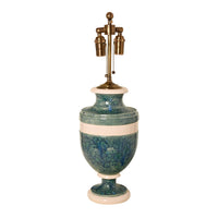 Jean Roger Medium Mazarin Lamp in Nereids Glaze with Ivory Bands