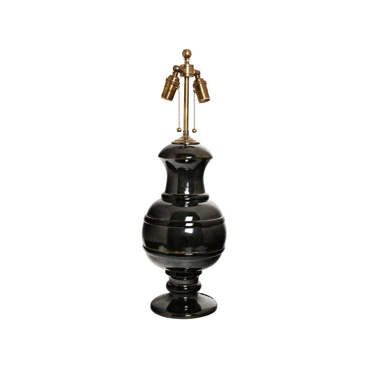 Jean Roger Renaissance Lamp in Cricket Glaze with Black Bands