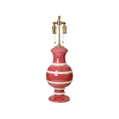 Jean Roger Renaissance Lamp in Pink with Ivory Bands