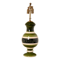 Jean Roger Renaissance Lamp in Khaki and Salamander Glazes with Ivory Bands