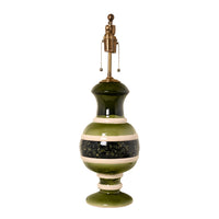 Jean Roger Renaissance Lamp in Khaki and Salamander Glazes with Ivory Bands