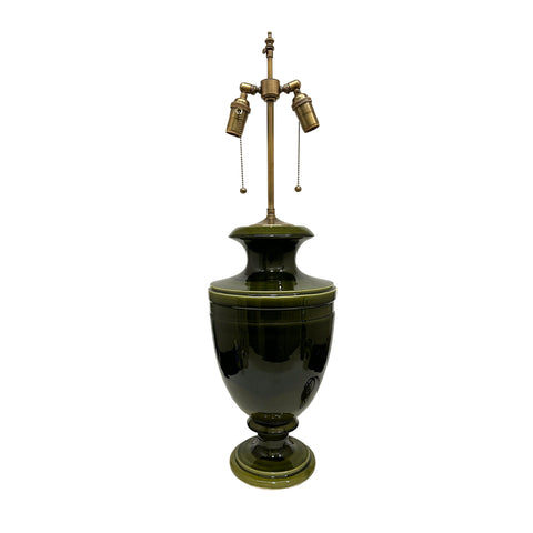 Jean Roger Large Mazarin Lamp in Khaki Green