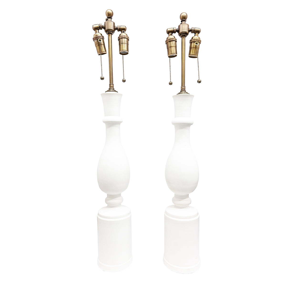 Pair of Jean Roger Empire Lamps in Matte White