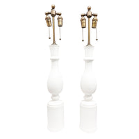 Pair of Jean Roger Empire Lamps in Matte White