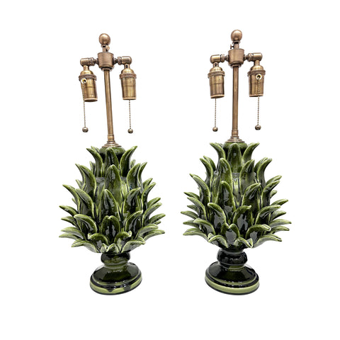 Jean Roger Medium Flame Finial Lamp in Khaki