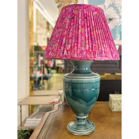 Jean Roger Large Mazarin Lamp in Peacock Blue