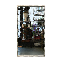 KRB Antique Silver Leaf Large Rope Trumeau Mirror