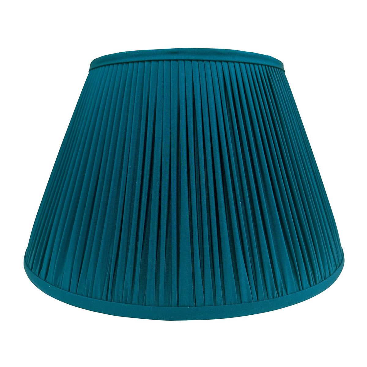 Peacock Blue Silk Hand-Shirred Lampshade