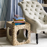 KRB Hand-Painted Cloud Stacking Table in Albino Faux Tortoise