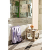 KRB Hand-Painted Cloud Stacking Table in Albino Faux Tortoise