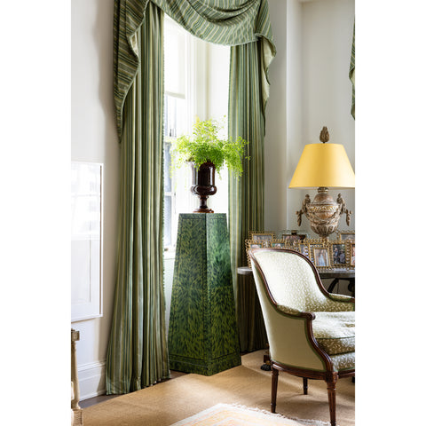 KRB Hand-Painted Square Pedestal in Alligator Faux Tortoise