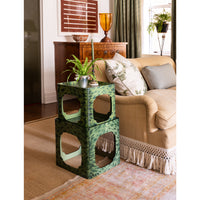 KRB Hand-Painted Cloud Stacking Table in Alligator Faux Tortoise