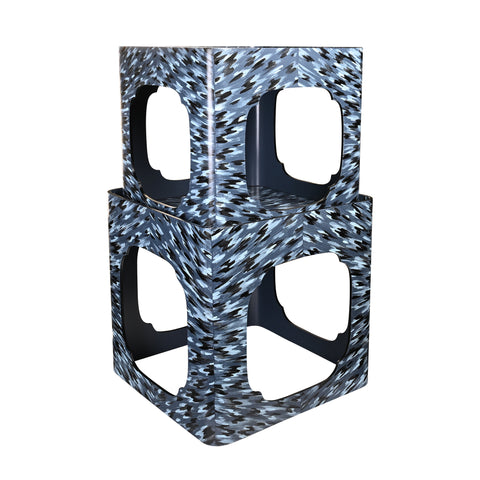 Hand-Painted Cloud Stacking Table in Lapis Blue