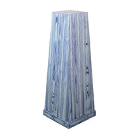 KRB Hand-Painted Square Pedestal in Blue Faux Bois
