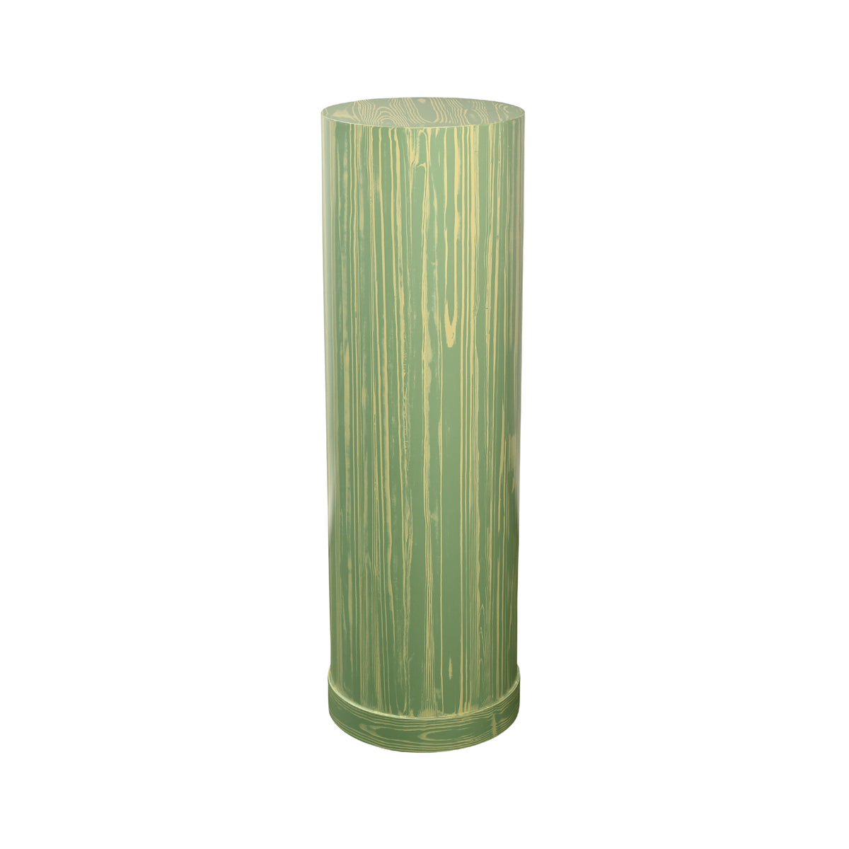 KRB Hand-Painted Round Pedestal in Fern Faux Bois