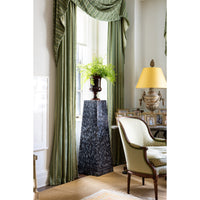 KRB Hand-Painted Square Pedestal in Lapis Faux Tortoise